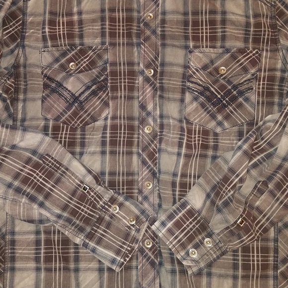 Buckle Black Button Down Shirt Slim Fit XL - Picture 5 of 6